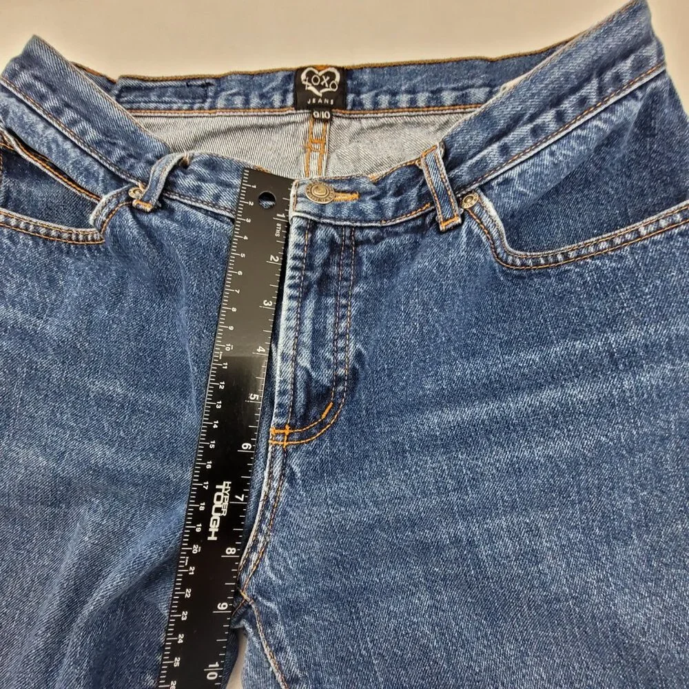 X.O.X.O. Jeans Women's 28x30 Blue Low Rise Bootcut Flare Made in USA Vintage - Picture 6 of 12